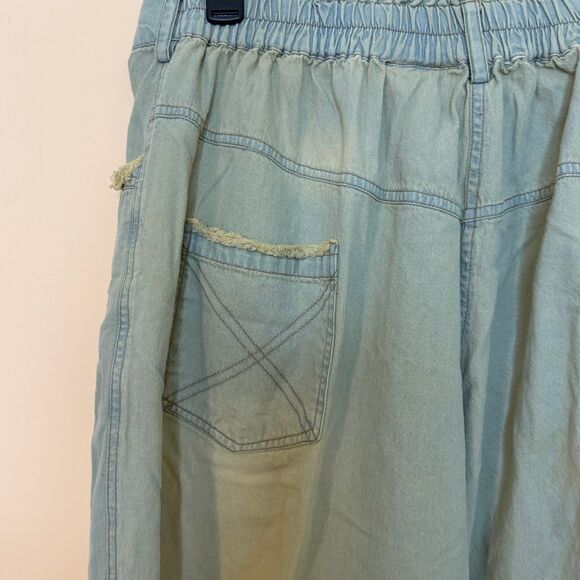 POL the paper lace women’s baggy jeans patchwork street style 1X vintage boho - Picture 6 of 8